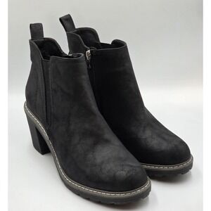 Corkys Women's Bite Me Black Faux Suede Side Zipper Ankle Bootie Boots  Size 11